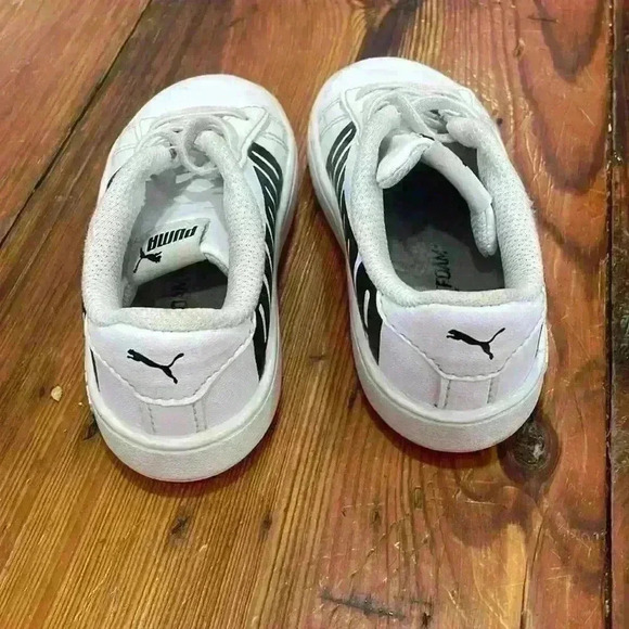 Puma soft foam optimal comfort white and black toddler sneakers size 8C shoes - Picture 3 of 8